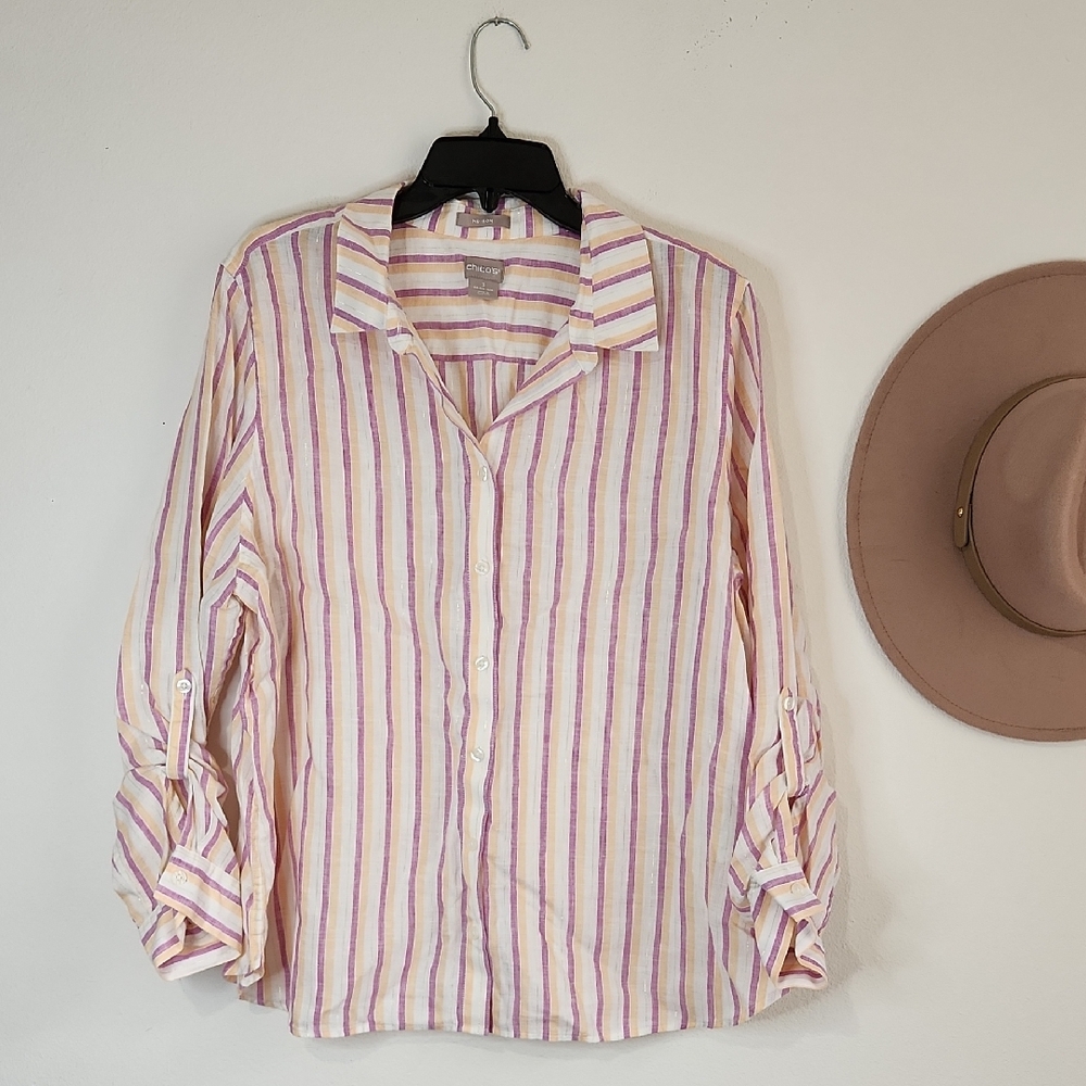 Chico's Multicolor Striped Blouse